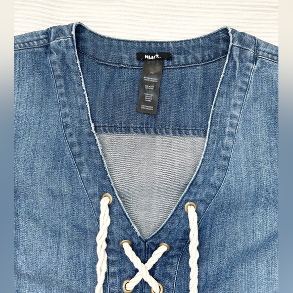 Mark Nautical Rope Tie Design Denim Dress - Picture 8 of 12